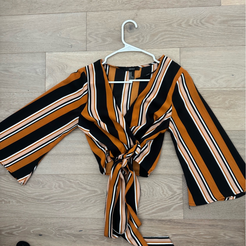Striped Black and Orange Women's Shirt